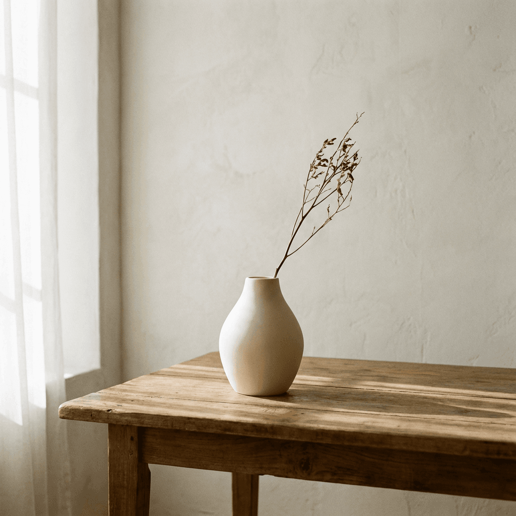 Vase Dune en céramique beige